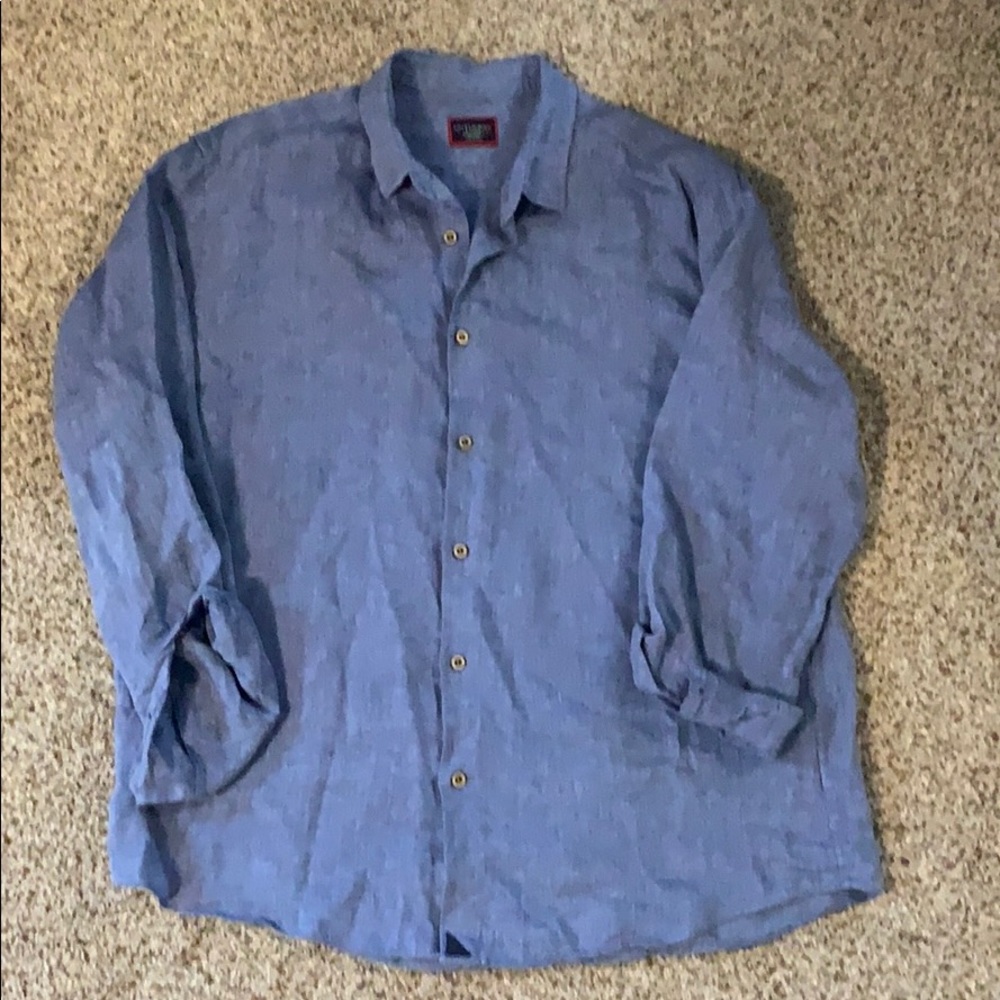 Untuckit Blue linen button down shirt, XL
